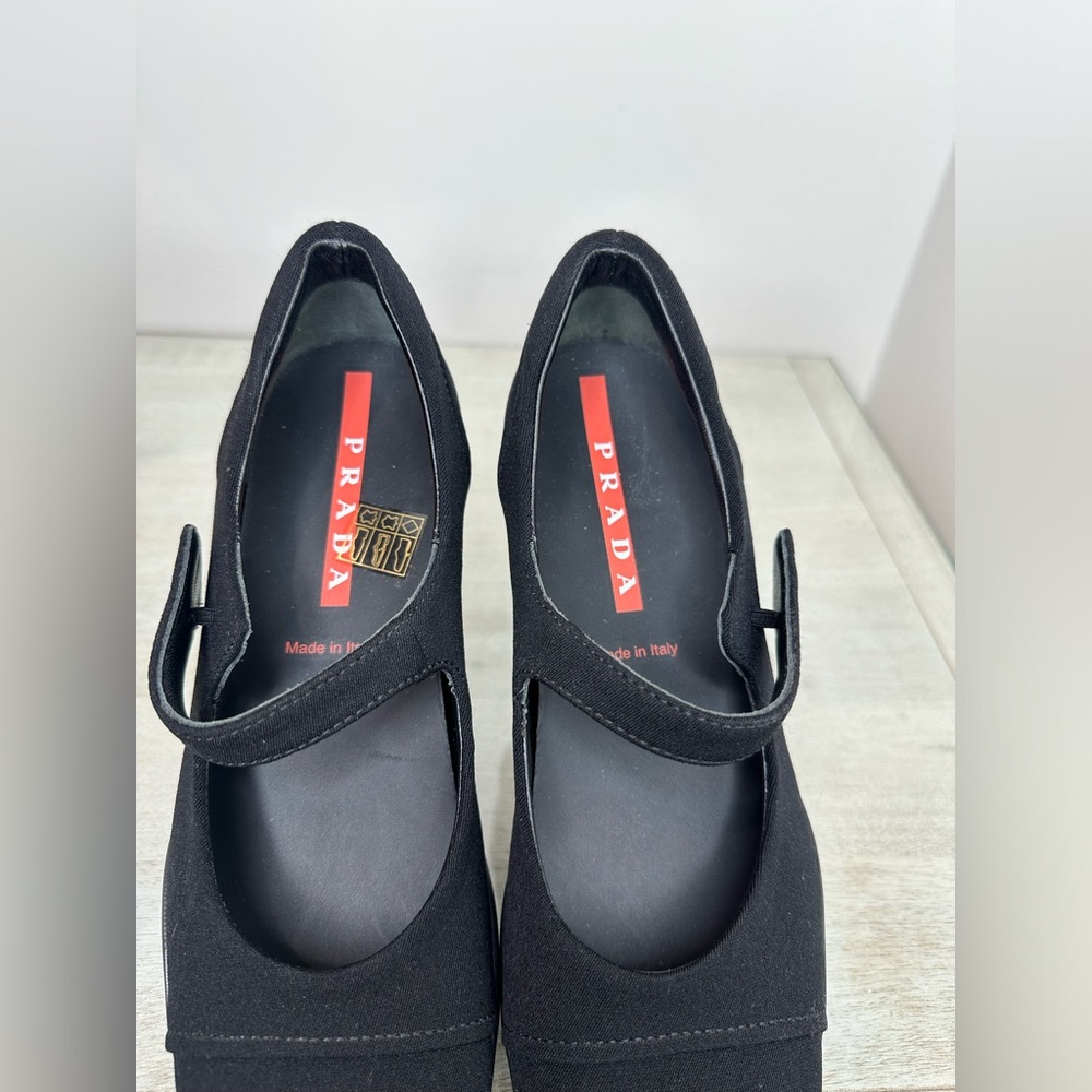 Prada Women's Black Mary Jane sport shoes - Picture 4 of 12